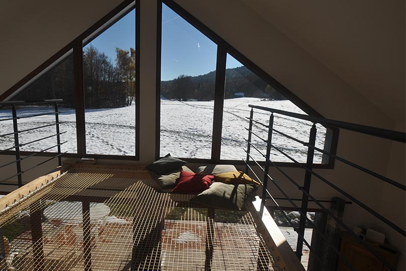 Filet mezzanine dans un chalet de montagne